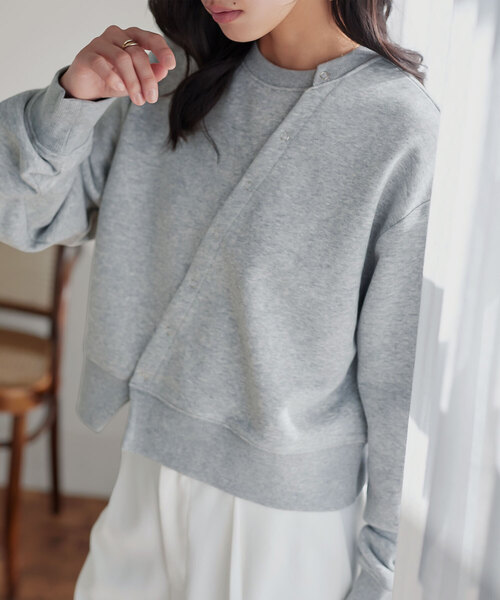 美品  HeRIN.CYE アシンメトリースウェット    レディース FREE アシンメトリークロップスウェット | ファッション通販サイト NUGU