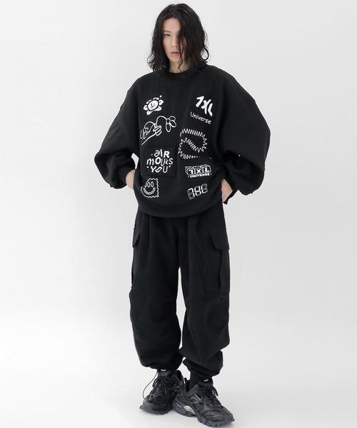 「minsobi」 スウェットカットソー FREE アイボリー メンズ_画像7