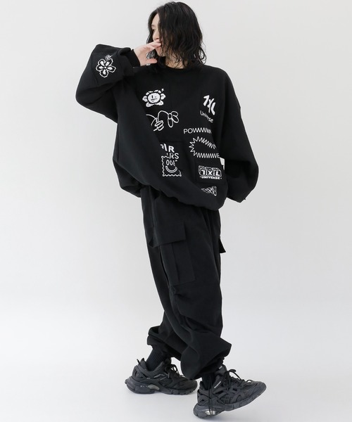 「minsobi」 スウェットカットソー FREE アイボリー メンズ_画像9