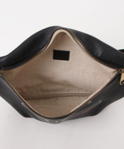 極美品 GUCCI ウエストバッグ GG シマ シェリーライン レザー ブラック GUCCI（グッチ） シェリーライン ウエストバッグ - ブラック メンズ