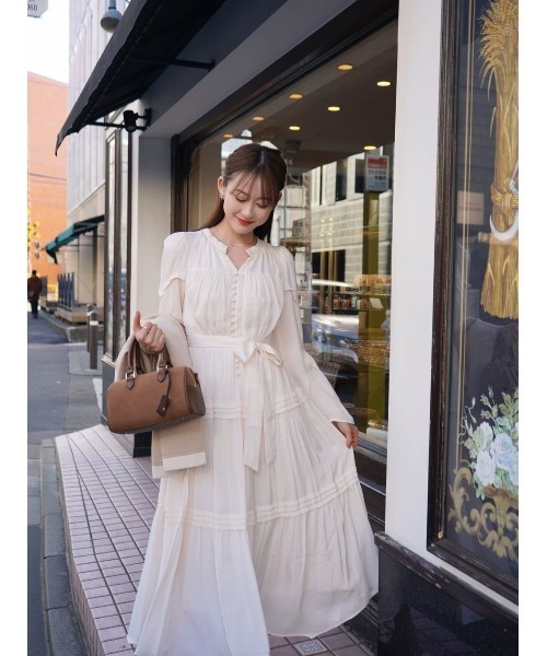 レディース herlipto Cascading Gathered Dress