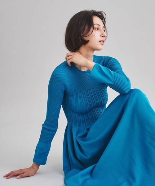 「Diagram」 ニットワンピース 36 レッド レディースの画像