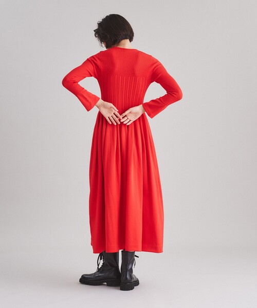 「Diagram」 ニットワンピース 36 レッド レディースの画像