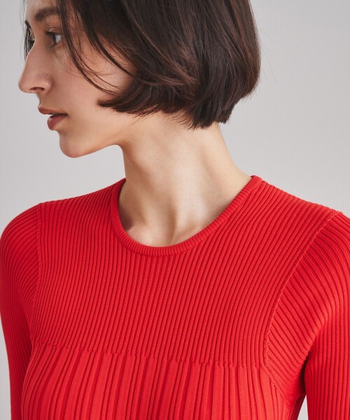 「Diagram」 ニットワンピース 36 レッド レディースの画像
