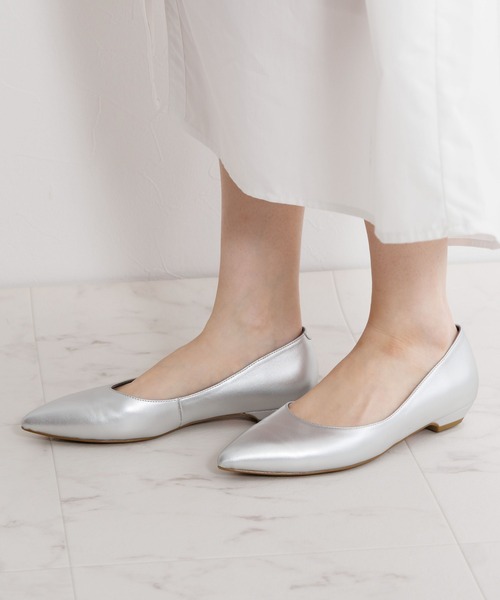 「HIMIKO」 フラットパンプス 24.5cm ブラック レディース_画像6