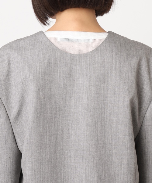 「CITYSHOP」 ノーカラージャケット FREE グレー レディース_12