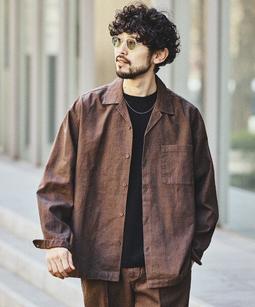 FREAK'S STORE（フリークスストア） シャツ LINEN COTTON OPEN COLLAR