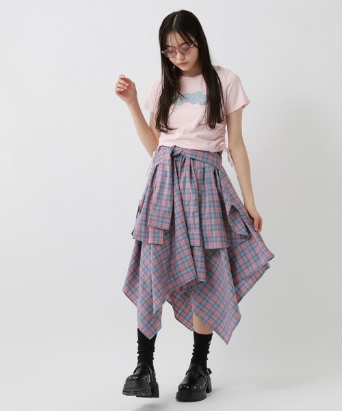 repipi armario（レピピアルマリオ） スカート チェックシャツレイヤー