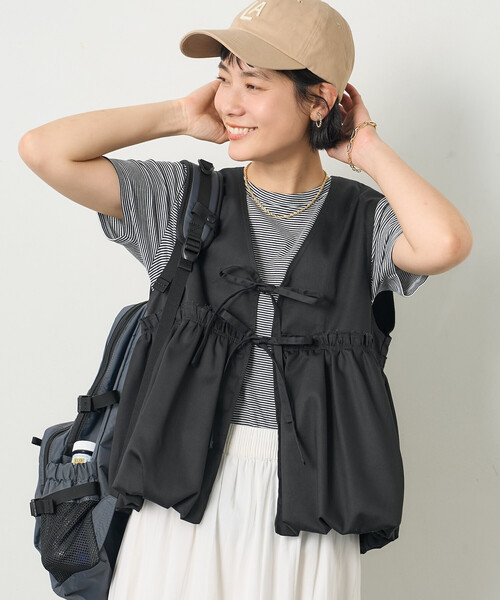 セントセシリア バルーン ジレ ベスト トップス ボリューム オールシーズン 黒 FREAK'S STORE（フリークスストア） ベスト ジレ RED KAP × FREAK'S