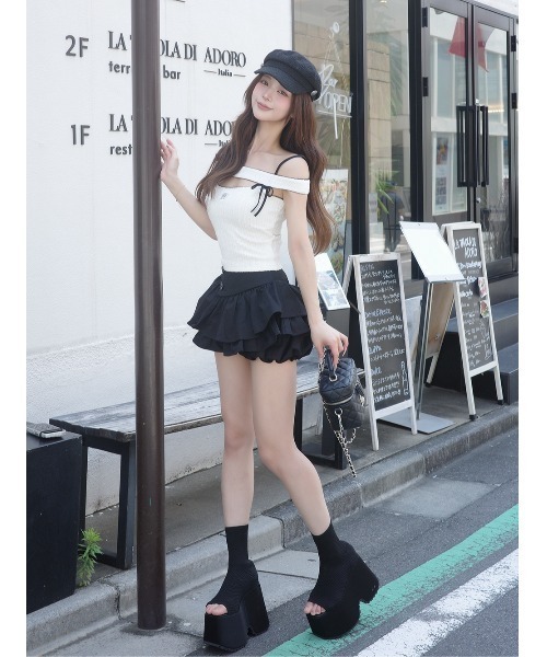 Darich（ダーリッチ） シグネチャーDRオフショルリボントップス