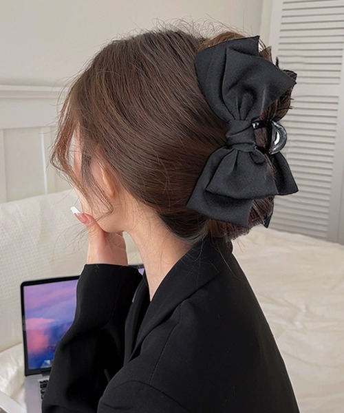 IRADOWL（アイラドール） ヘアクリップ サテンリボンバンスクリップ