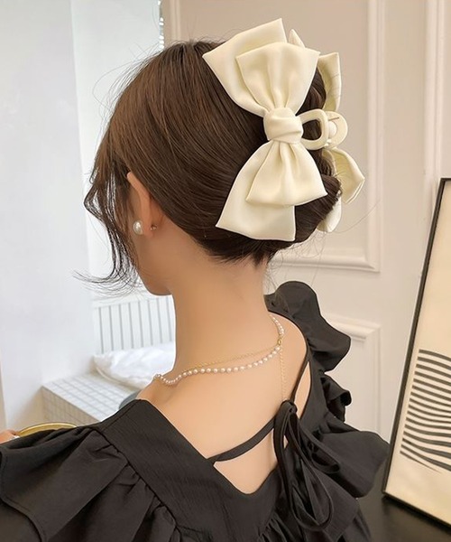 IRADOWL（アイラドール） ヘアクリップ サテンリボンバンスクリップ
