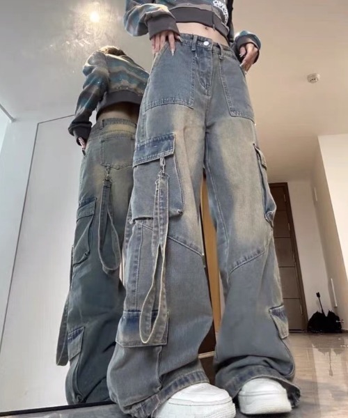 「Sibra」 デニムパンツ M サックスブルー レディース_画像2