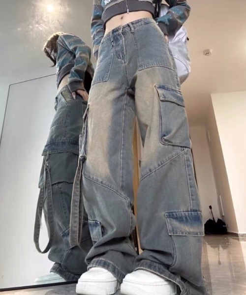 「Sibra」 デニムパンツ M サックスブルー レディース_画像5
