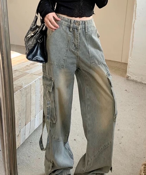 「Sibra」 デニムパンツ M サックスブルー レディース_画像6