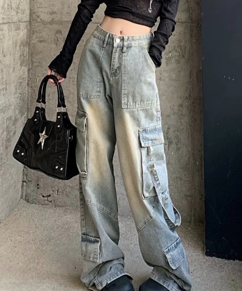 「Sibra」 デニムパンツ M サックスブルー レディース_画像7
