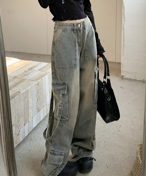 「Sibra」 デニムパンツ M サックスブルー レディース_画像8