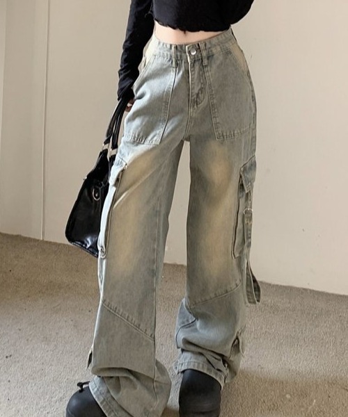 「Sibra」 デニムパンツ M サックスブルー レディース_画像9