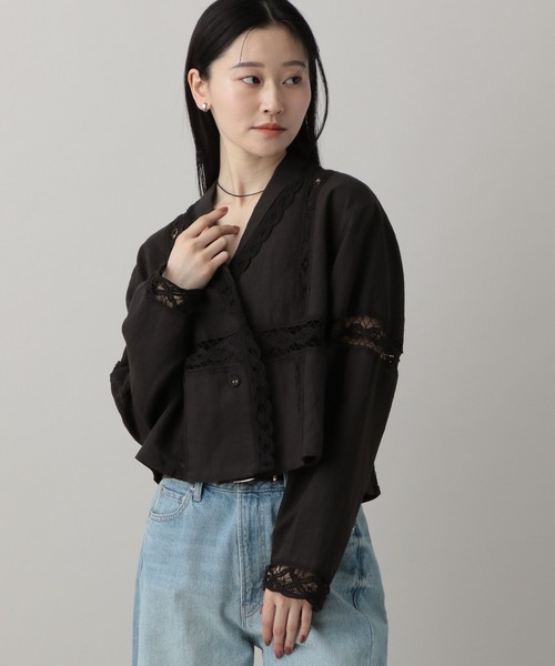 ブラウス シャツ バテンレースシャツ レディースの画像