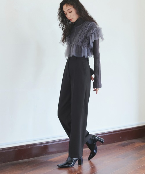 「RUIRUE BOUTIQUE」 スラックス S アイボリー レディース_画像2