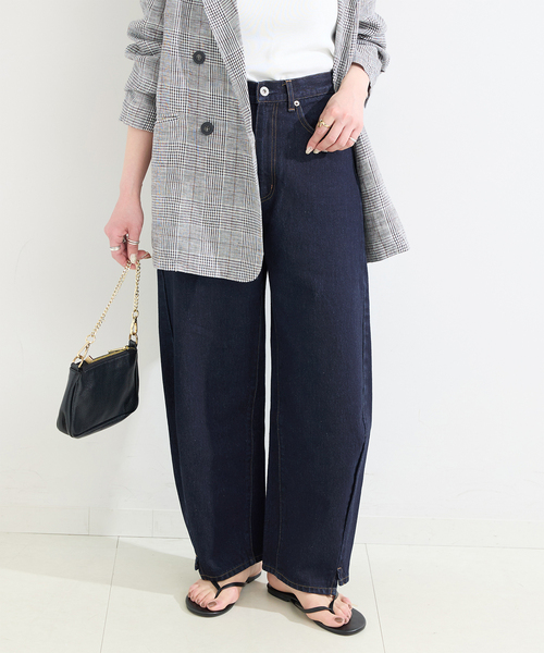 ワイドパンツ パンツ 「追加10」ウォッシャブル / DU JOUR / デュ ジュール BARREL BAGGY JEAN レディースの画像