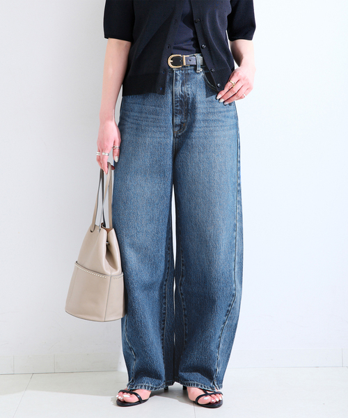 ワイドパンツ パンツ 「追加10」ウォッシャブル / DU JOUR / デュ ジュール BARREL BAGGY JEAN レディースの画像