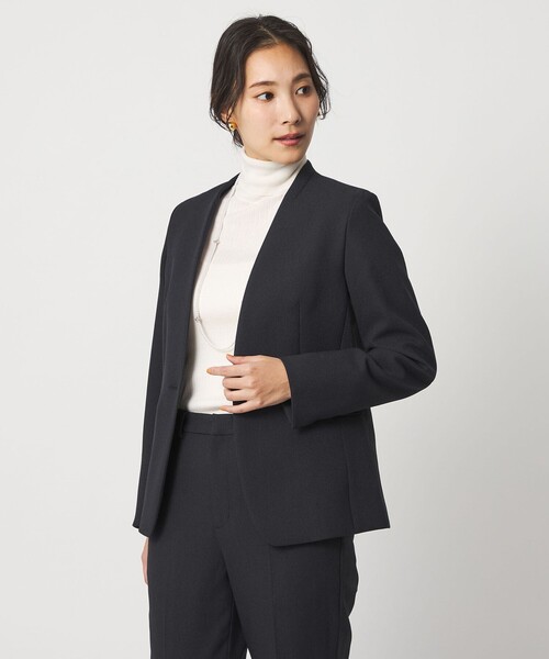 「A DAY IN THE LIFE UNITED ARROWS」 ノーカラージャケット 40 ダークグレー レディース_画像2