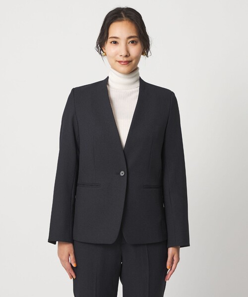 「A DAY IN THE LIFE UNITED ARROWS」 ノーカラージャケット 40 ダークグレー レディース_画像5