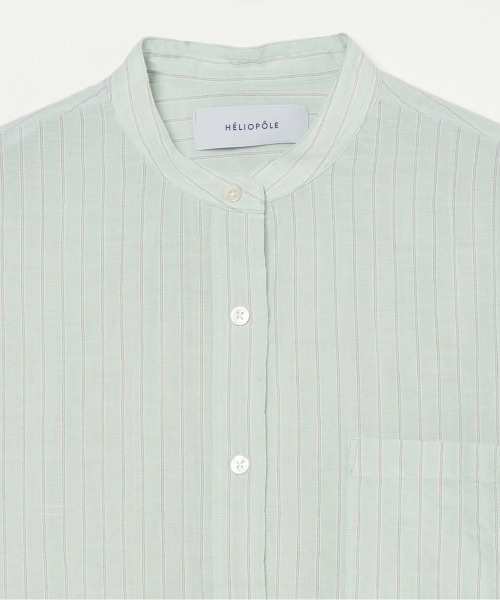 ブラウス シャツ STRIPE BAND COLLER SHIRT レディース | HELIOPOLE | 12