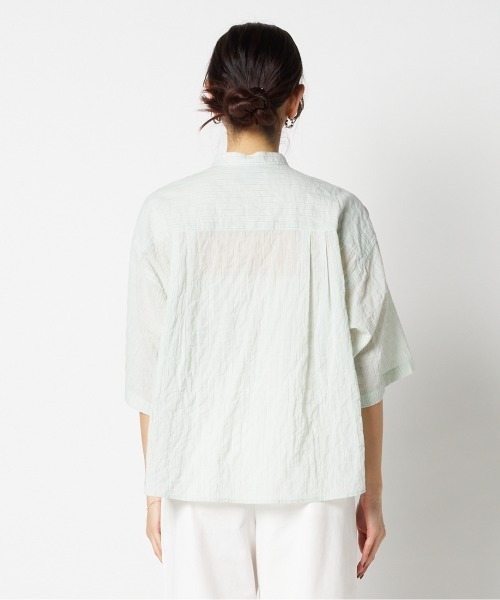 ブラウス シャツ STRIPE BAND COLLER SHIRT レディース | HELIOPOLE | 09