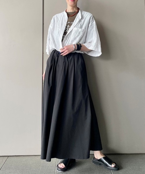 ブラウス シャツ STRIPE BAND COLLER SHIRT レディース | HELIOPOLE | 19