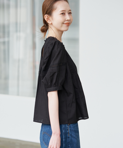 SLOBE IENA（スローブイエナ） ブラウス シャツ 半袖 マニーレース