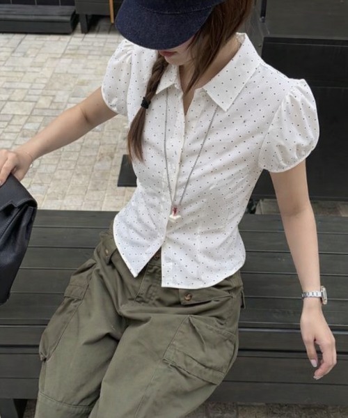 「LADY LIKE」 半袖シャツ L ホワイト レディース_画像5
