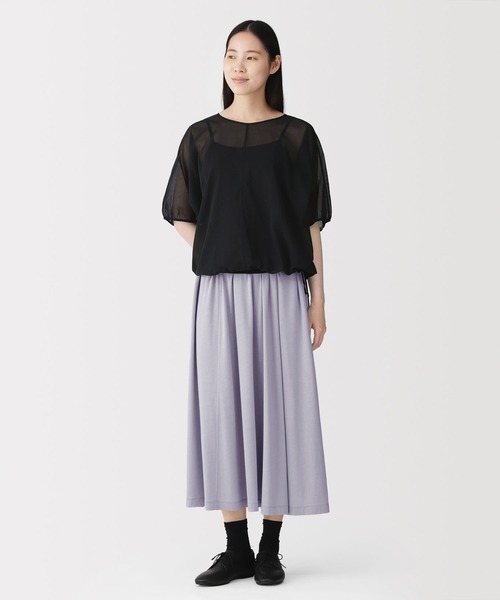 無印良品（MUJI） スカート 婦人 なめらか天竺編みギャザースカート