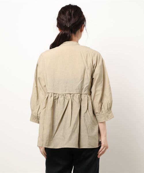 jouetie ガーゼガーターシャツ ブラック袖口リング付き STYLEBLOCK ブラウス シャツ コットンガーゼシャーリング