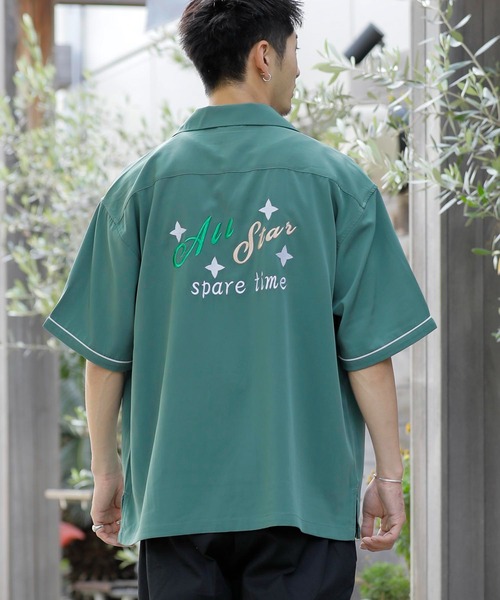 Beno（ビーノ） シャツ 半袖 ルーズシルエット オープンカラー