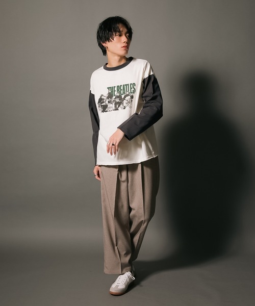 The Beatles tシャツ 「THE BEATLES/ザ・ビートルズ 」袖配色 ビッグ