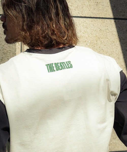 The Beatles tシャツ 「THE BEATLES/ザ・ビートルズ 」袖配色 ビッグ