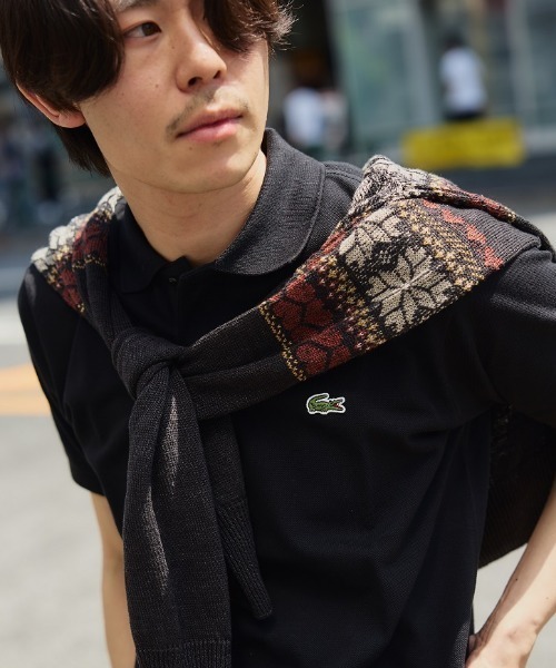 LACOSTE L.12.12 ポロシャツ ブラック 7 世界流通モデル LACOSTE ラコステ LACOSTEL1312/ L1313 長袖ポロシャツ 鹿の子