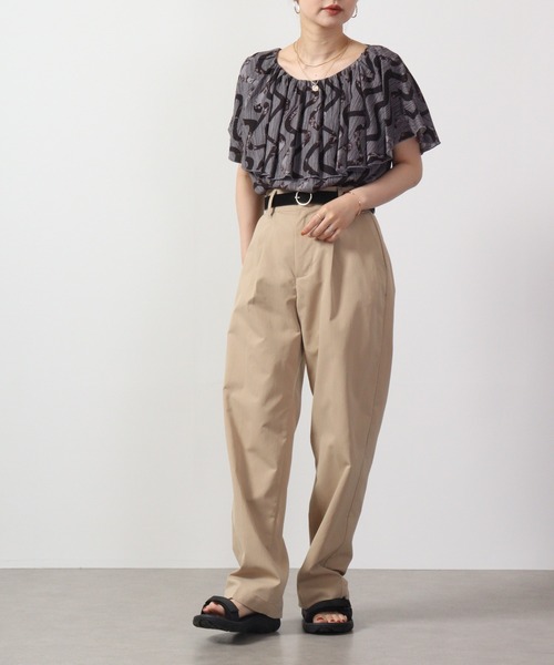 Lil nina ブラウス シャツ lil レーヨンフレックススラブ フリル