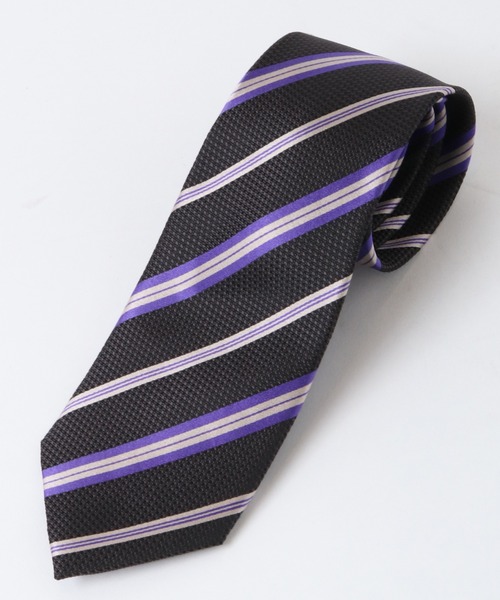美品　ボッテガヴェネタ　ネクタイ　紫　ストライプ　シルクジャガード 美品 ボッテガヴェネタ ネクタイ 紫 ストライプ シルクジャガード 美品