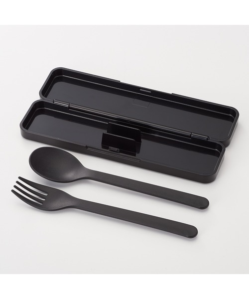 無印良品（MUJI） カトラリー フォーク＆スプーンセット・黒 約幅18