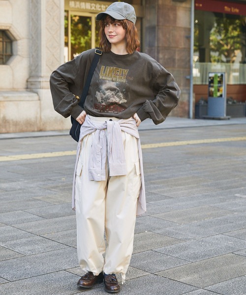 tシャツ ピグメントヴィンテージライクロゴBIG Tシャツ レディース セール】ヴィンテージライクピグメントビック半袖Tシャツ（T