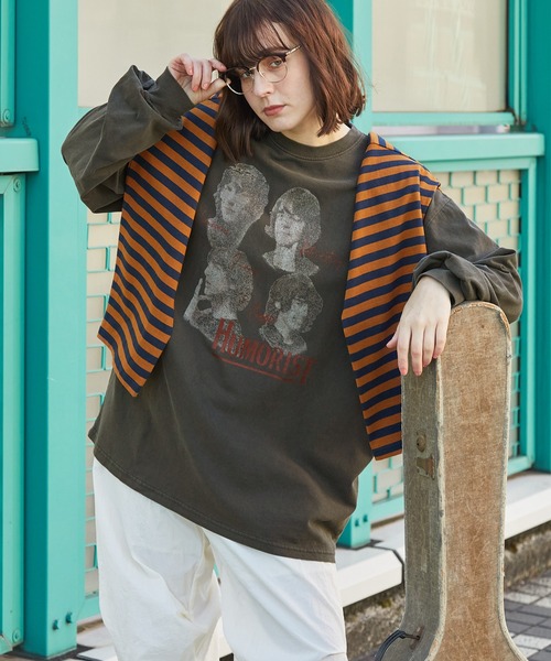 tシャツ ピグメントヴィンテージライクロゴBIG Tシャツ レディース ヴィンテージライクピグメントビック半袖Tシャツ MONO-MART