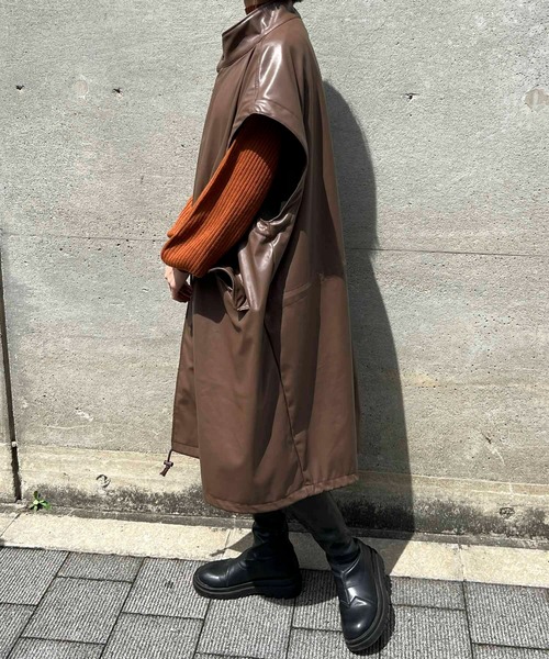 90s レトロ ヴィンテージ フェイクレザー調　ライナー付き　モッズコート 90s レトロ ヴィンテージ フェイクレザー調 ライナー付き モッズ