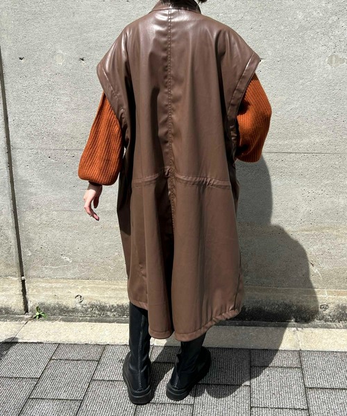 90s レトロ ヴィンテージ フェイクレザー調　ライナー付き　モッズコート 90s レトロ ヴィンテージ フェイクレザー調 ライナー付き モッズ