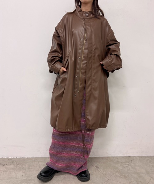 freada モッズコート　2way モッズコート コート 2WAYフェイクレザーモッズコート