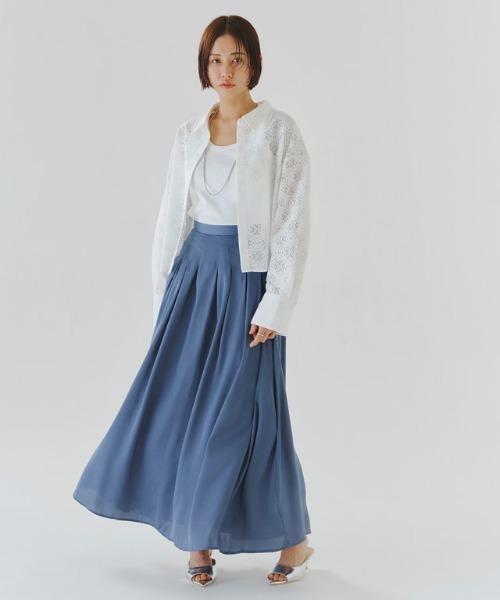 RASW ブラウス シャツ 「RASW」レースクロップドワイドシャツ
