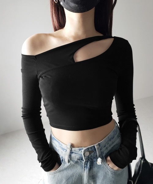 ETRETOKYO ワンショルダーカットトップス me+em select tシャツ 「 3color 」ワンショルダーカットアウト
