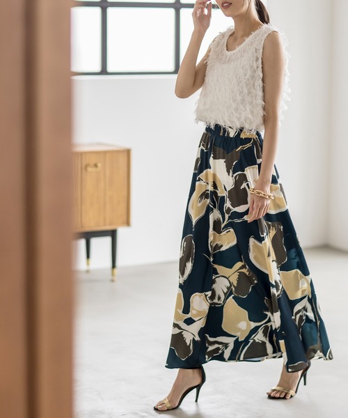 【新品タグ付き】アパルトモン BLUE BOHEME シルク ロングスカート L'Appartement DEUXIEME CLASSE - BLUE BOHEME Silk Long Skirt